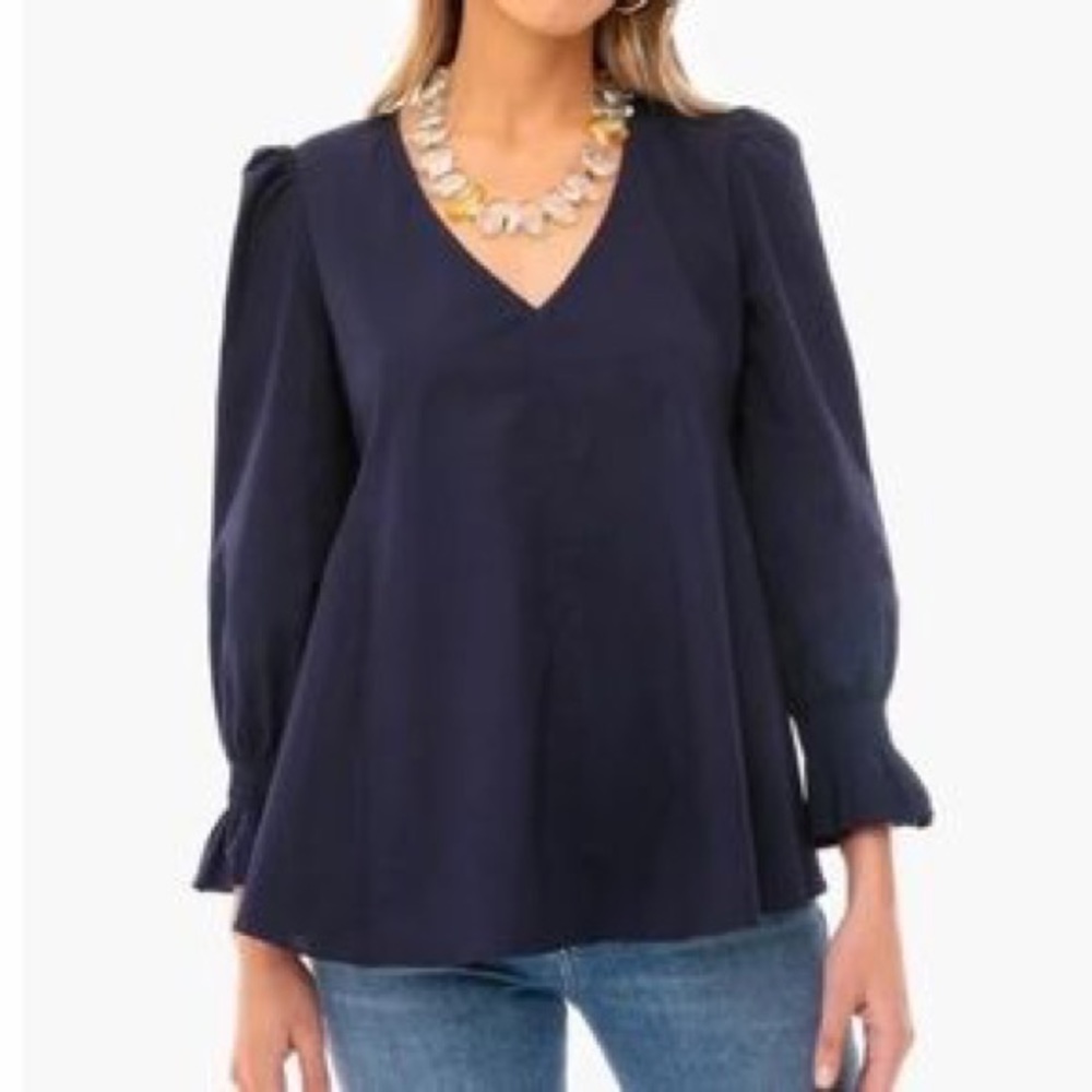 Tuckernuck Pomander Place Navy Easton Blouse - medium